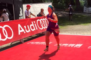 Franziska bei ihrem ersten Triathlon