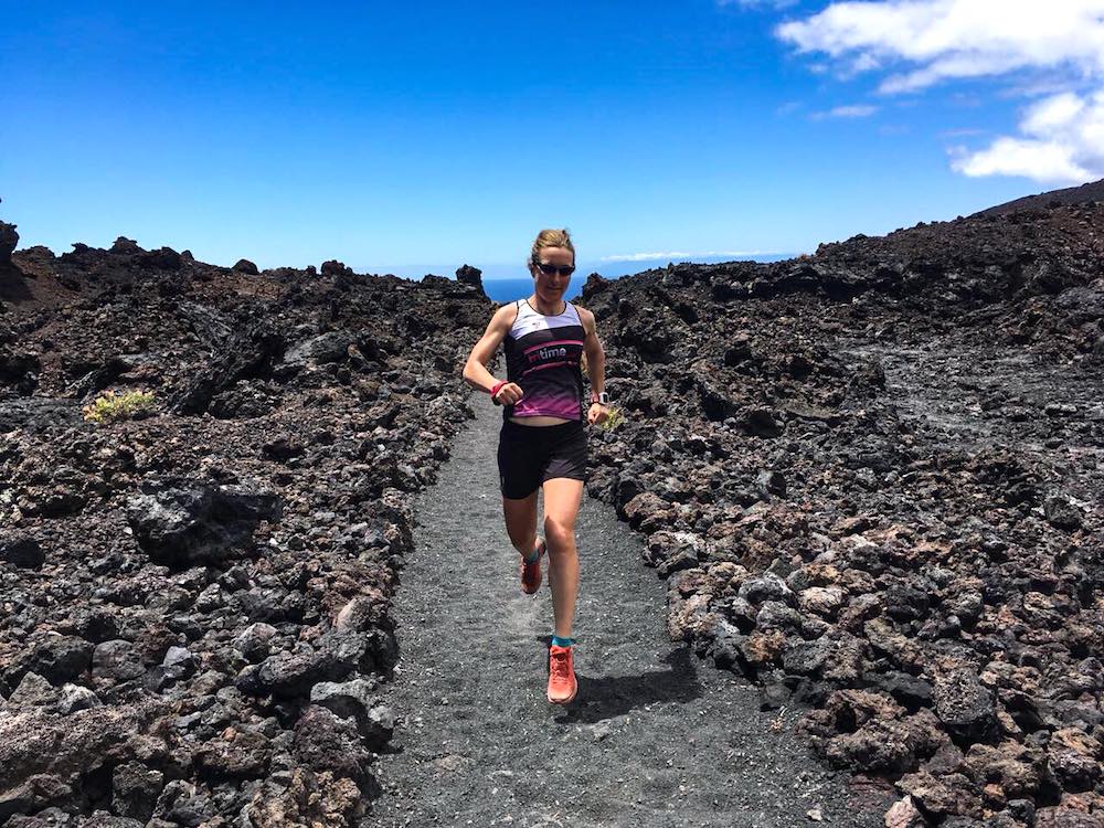 Simone beim Trailrunning auf La Palma