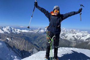 Profitriathletin Daniela Bleymehl auf dem Mont Blanc
