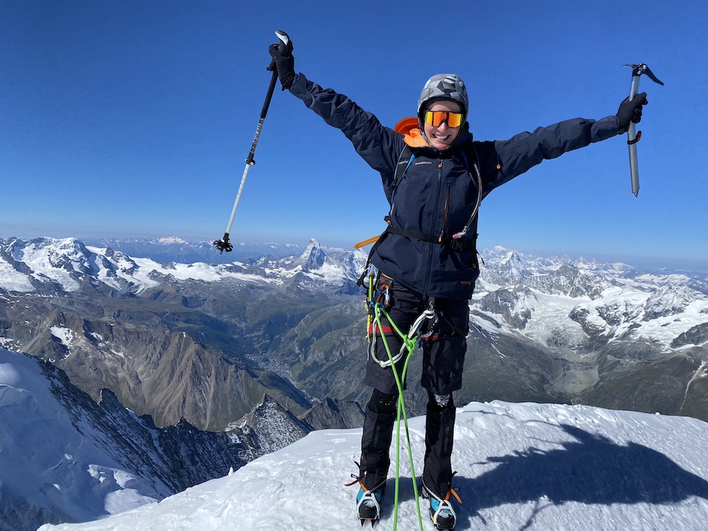 Profitriathletin Daniela Bleymehl auf dem Mont Blanc