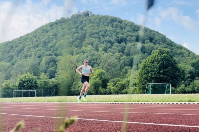 Judith Mess beim Lauftraining